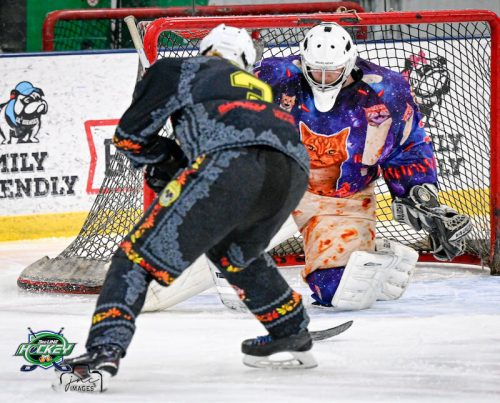 hockey player scoring on goalie - 3rd line hockey