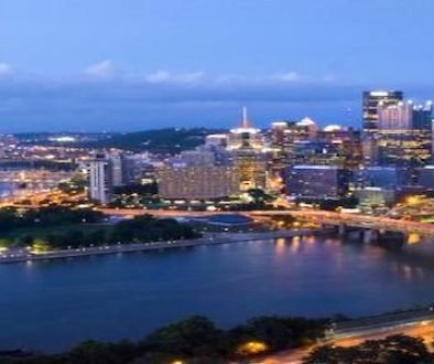 Pittsburg PA Skyline - 3rd line hockey