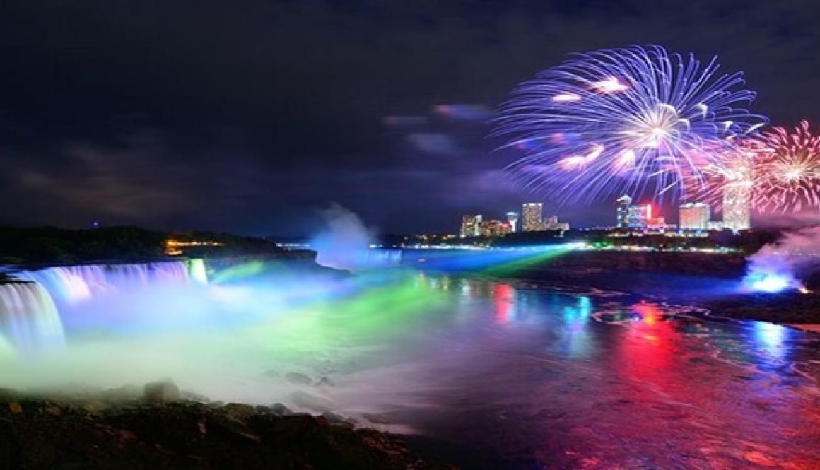 Niagra falls skyline image long exposure
